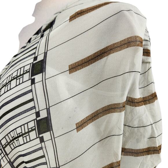 Ottod’Ame Silk Art Deco Sheer Dress Italy Size 42 / US 6 Medium - Picture 8 of 9